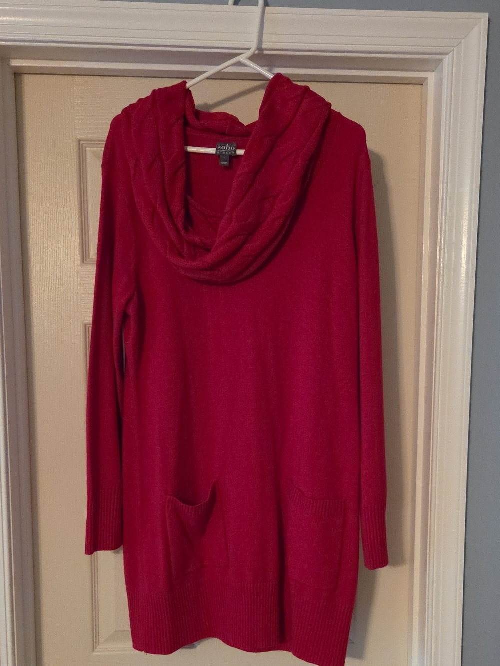 Soho Magenta Cowl Neck Sweater Tunic